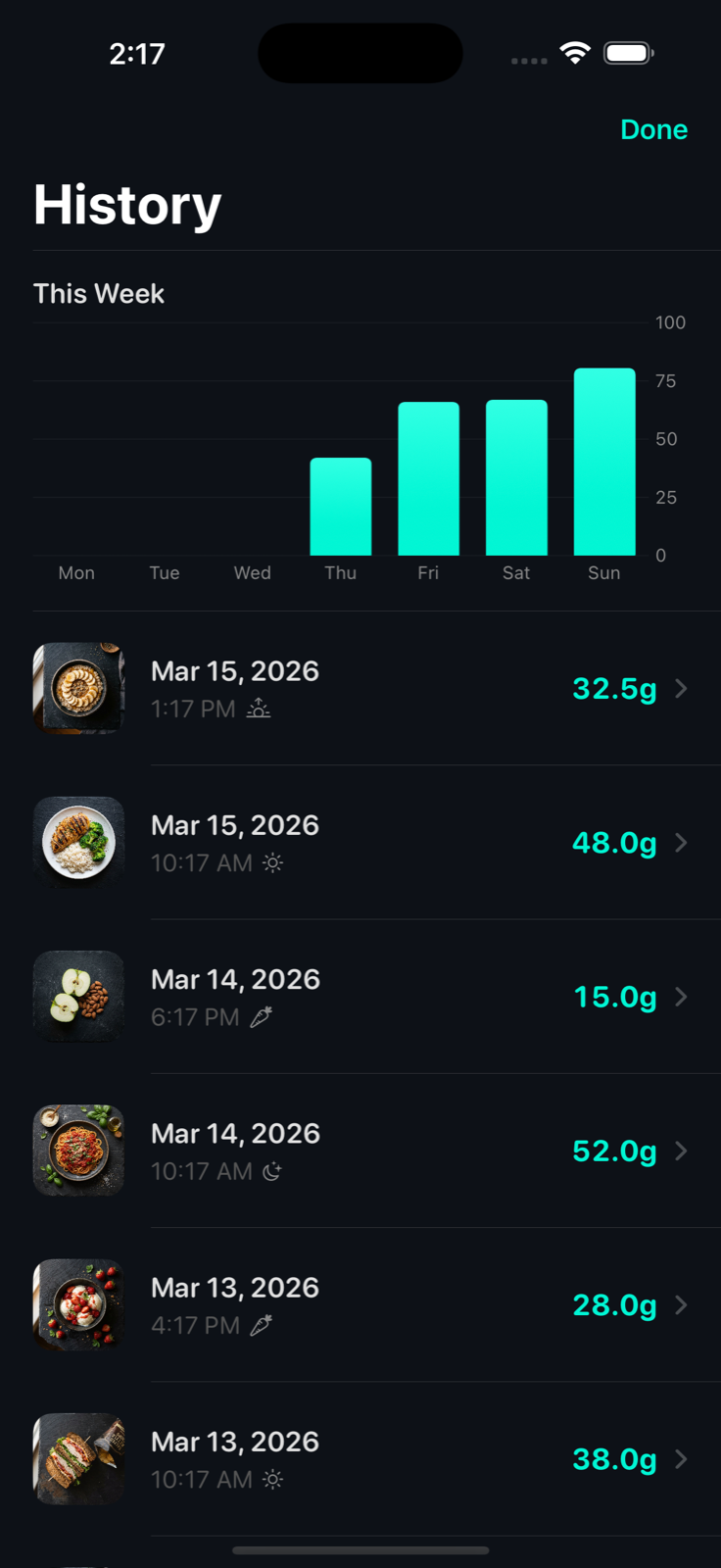 CarbZen scan history
